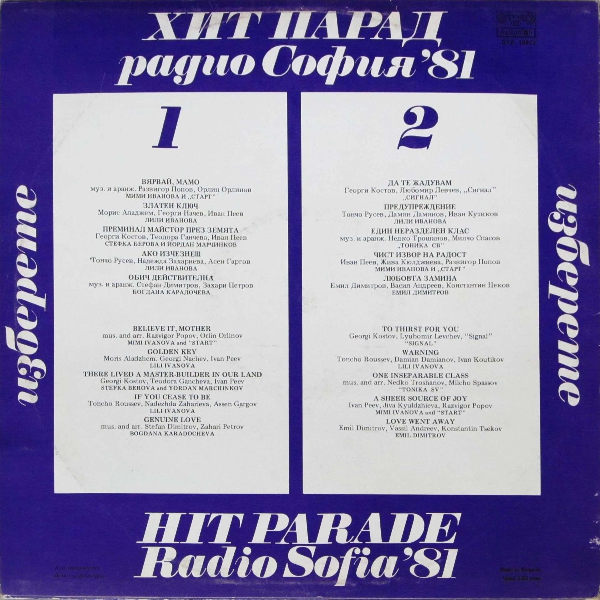 Изберете. Хит-парад на радио София '81