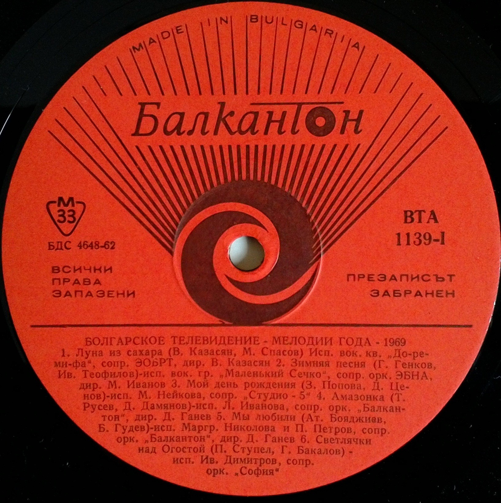 Българска телевизия. Мелодия на годината - 1969