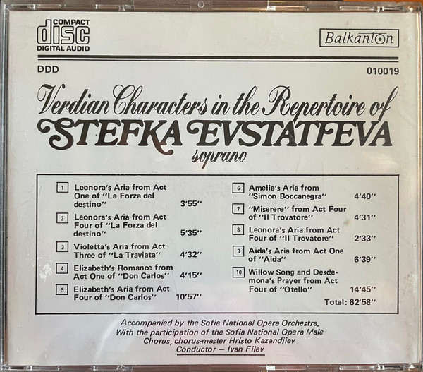 Verdian Characters in the Repertoire of Stefka Evstatieva - soprano