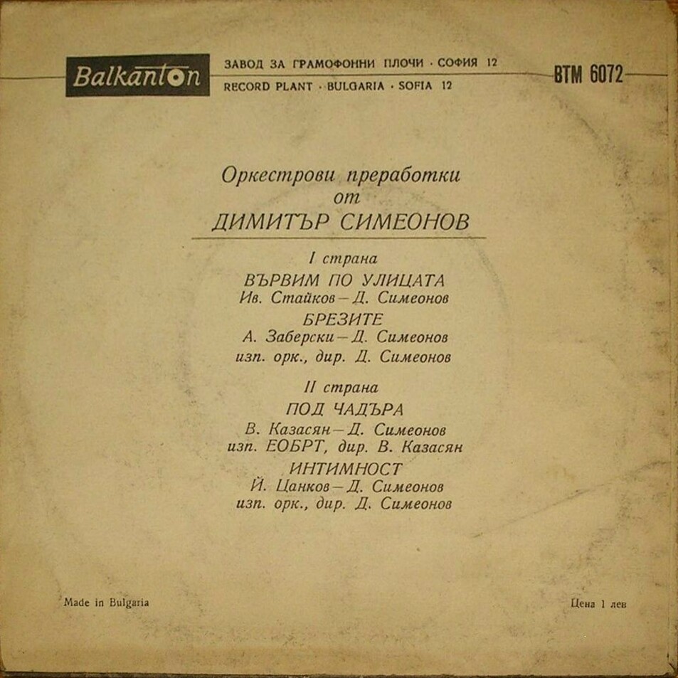 Оркестрови преработки от Димитър Симеонов
