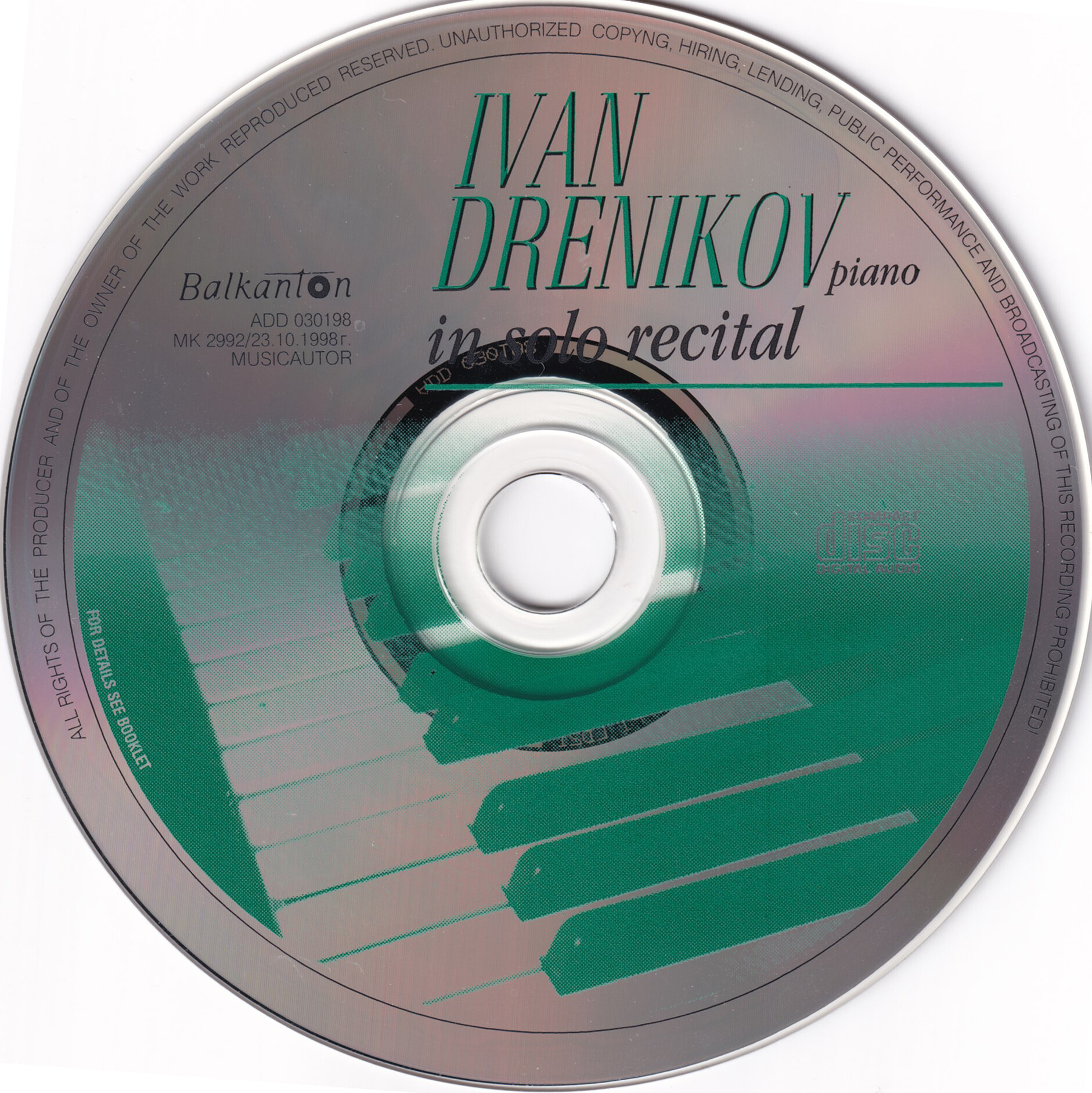 Ivan Drenikov, piano in Solo Recital