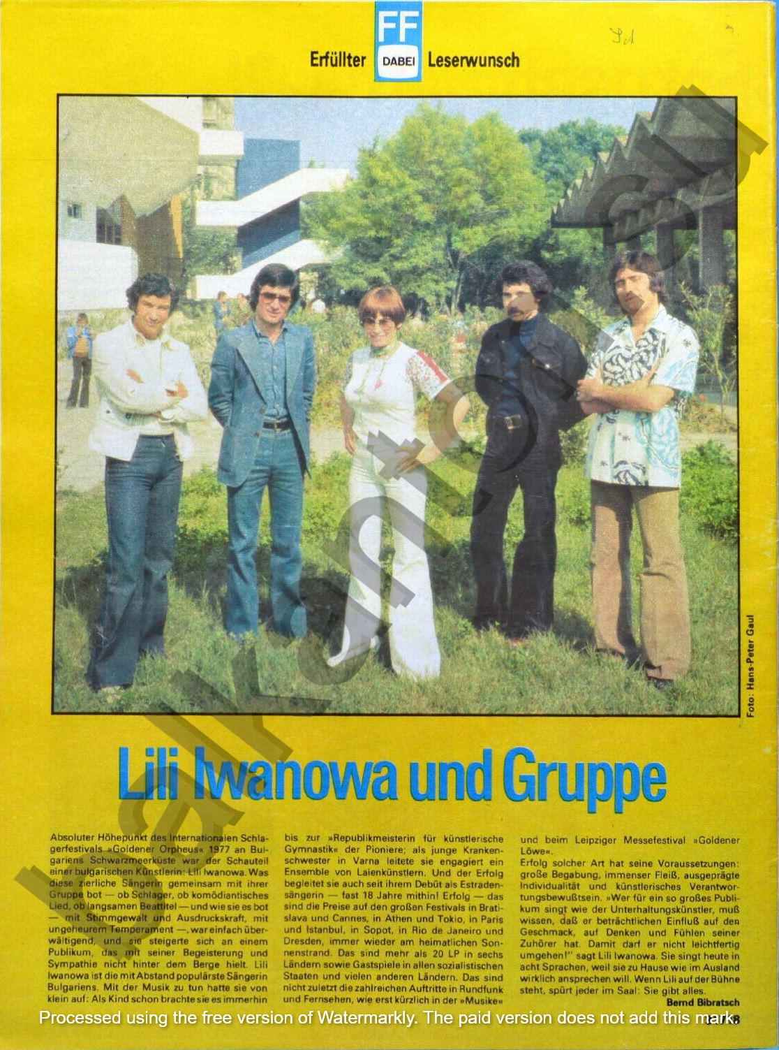 Lili Iwanowa und Gruppe